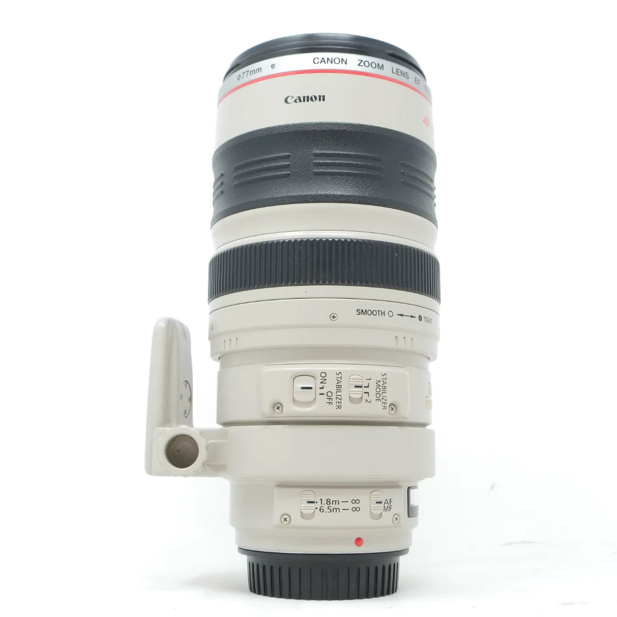 Used Canon EF 100-400mm f4.5-5.6L IS USM Lens - side angle 
