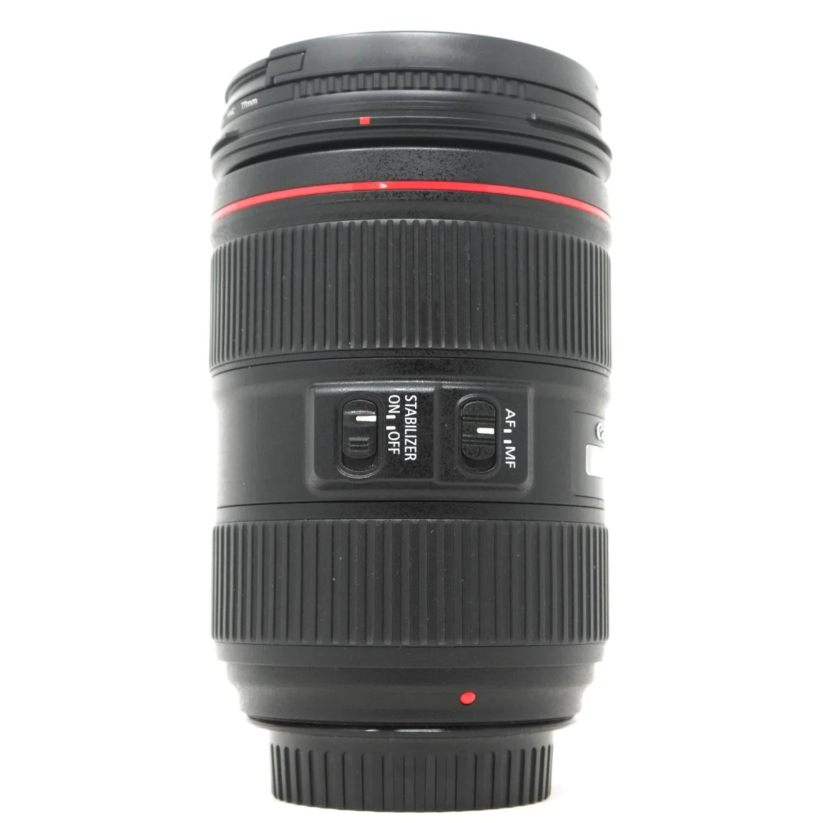 Used Canon EF 24-105mm F4 L IS II USM lens - side angle 