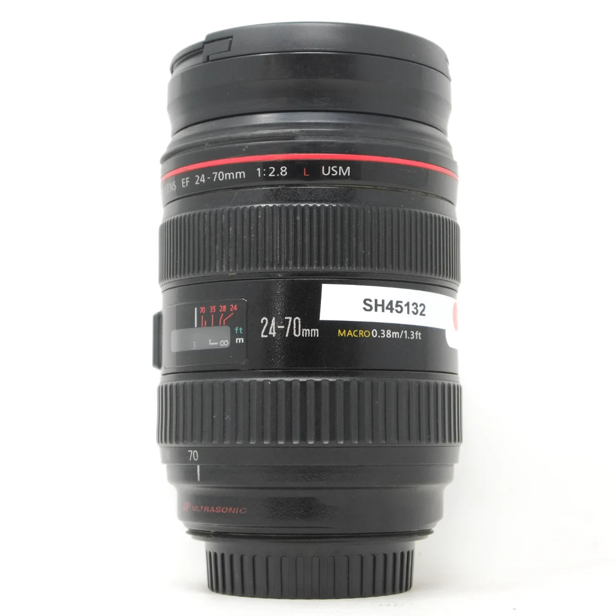 Used Canon EF 24-70mm F2.8L with Hood - side angle 