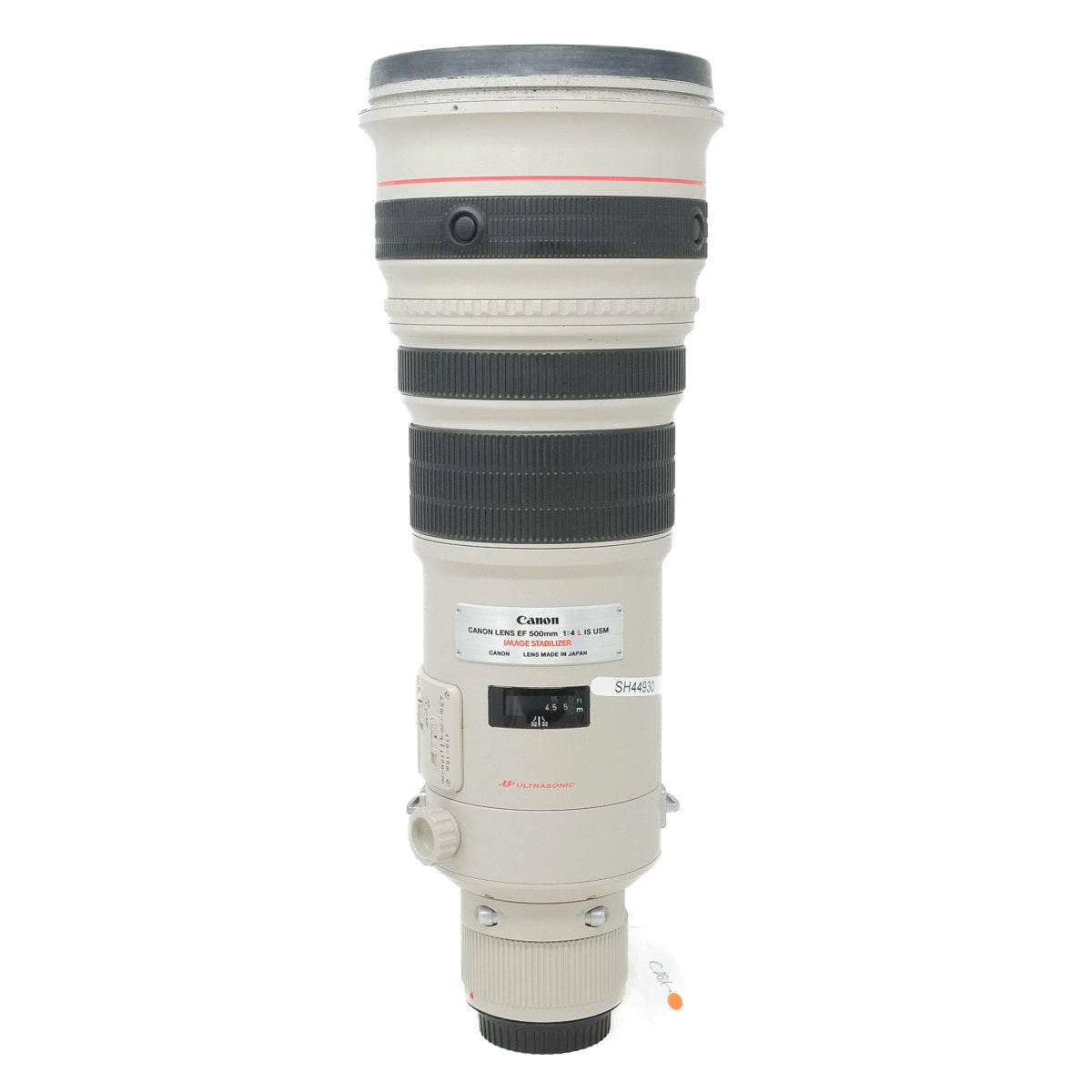 Used Canon EF 500mm F4 L IS lens in EF Mount - front angle 