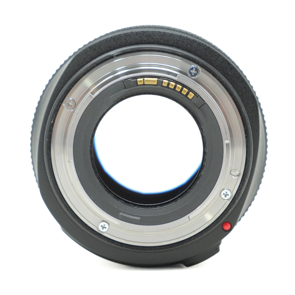 Camera lens mount on a white background