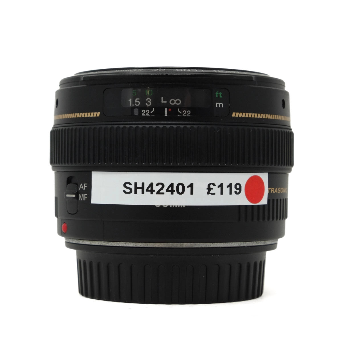 Used Canon EF 50mm F1.4 USM Lens - Front angle 