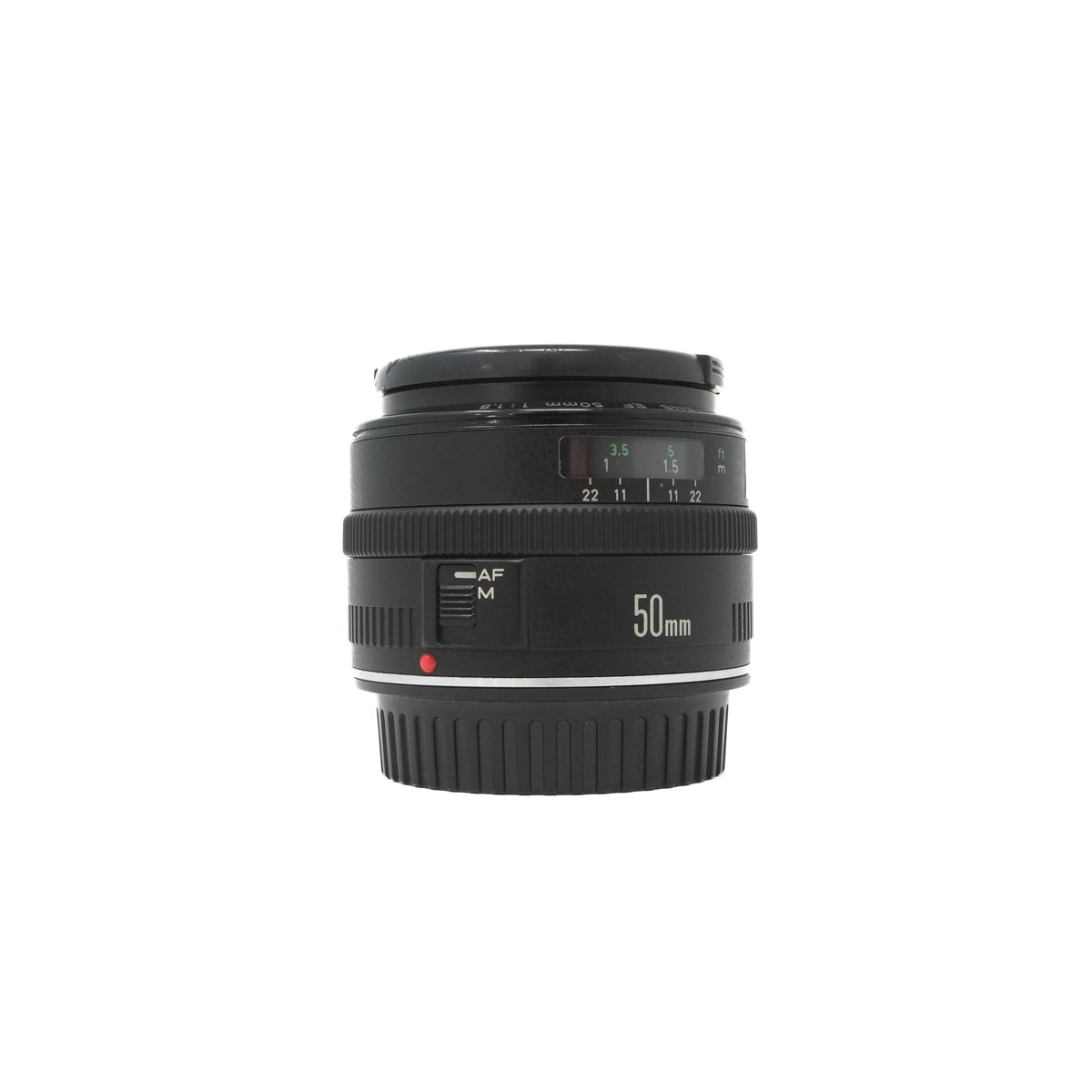 Used Canon EF 50mm F1.8 lens - Front angle