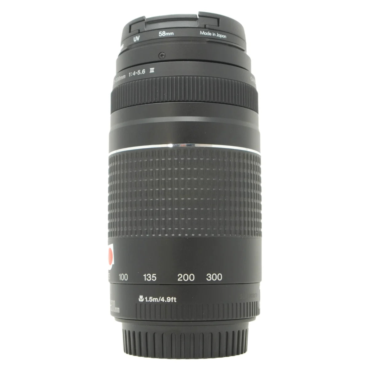 Used Canon EF 75-300mm F4-5.6 III EF Lens - side angle 