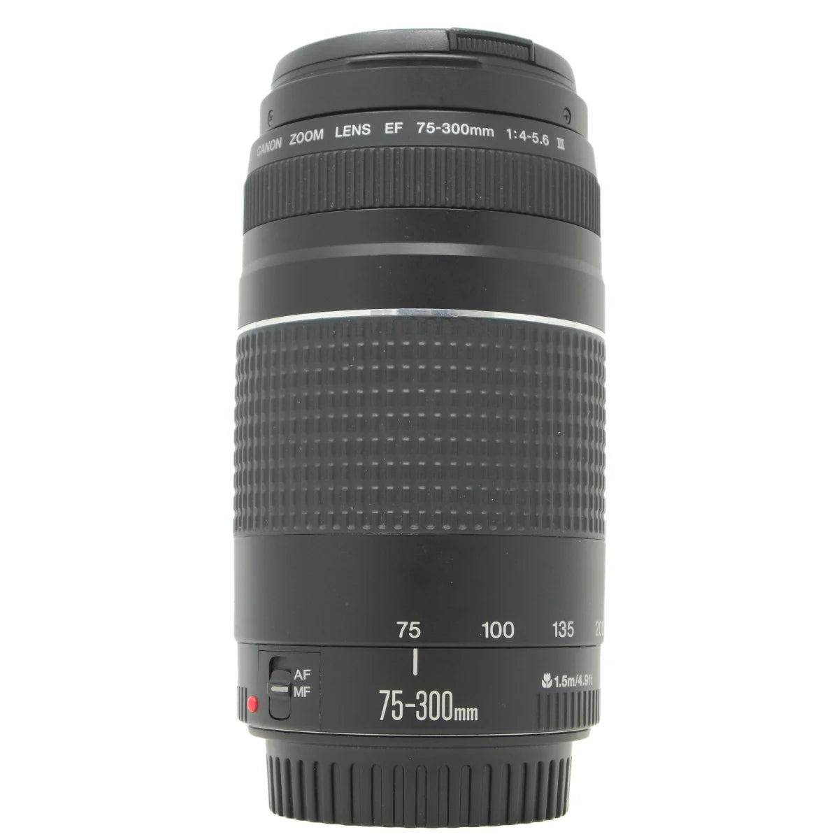 Used Canon EF 75-300mm F4-5.6 III EF lens - front angle 