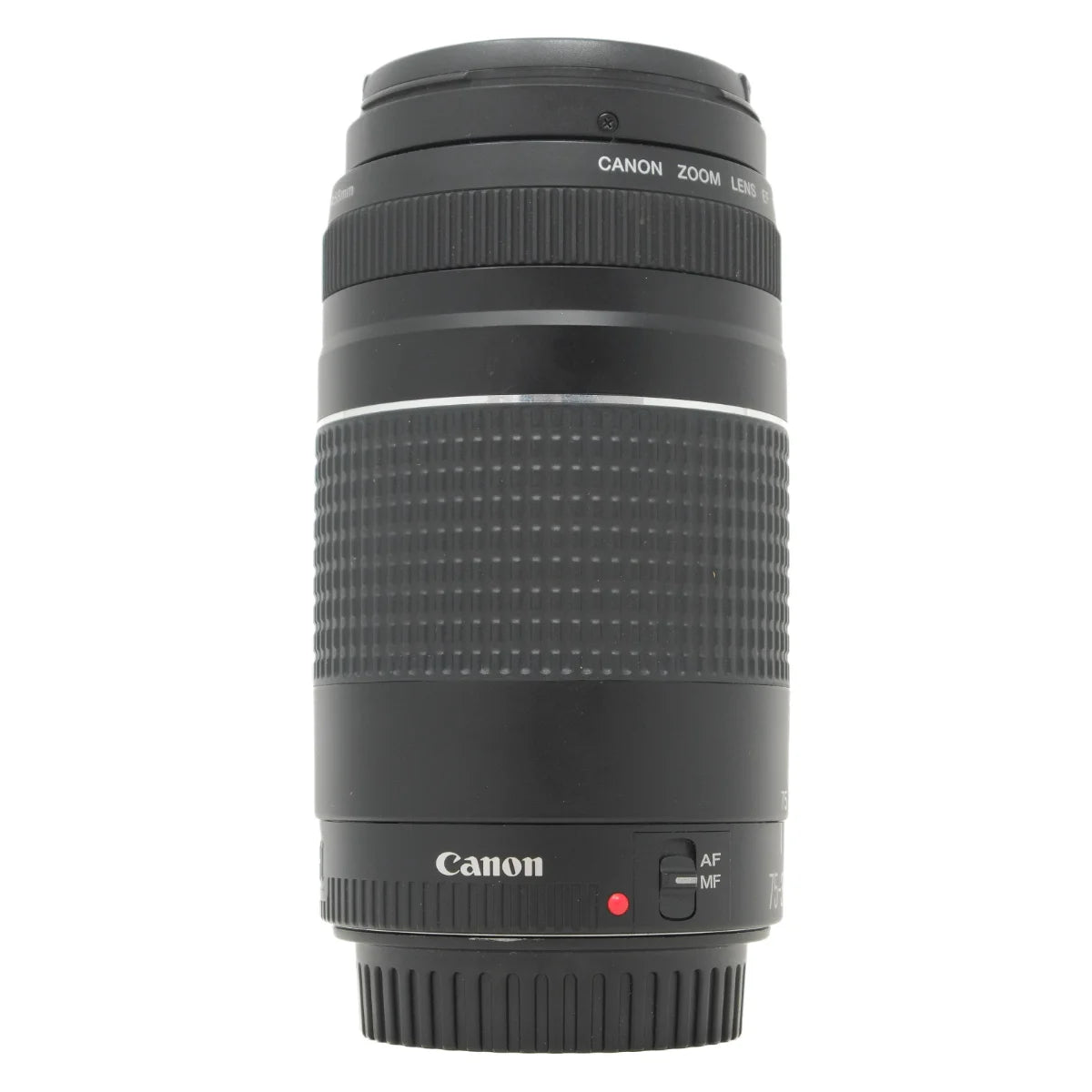 Used Canon EF 75-300mm F4-5.6 III EF lens - side angle 