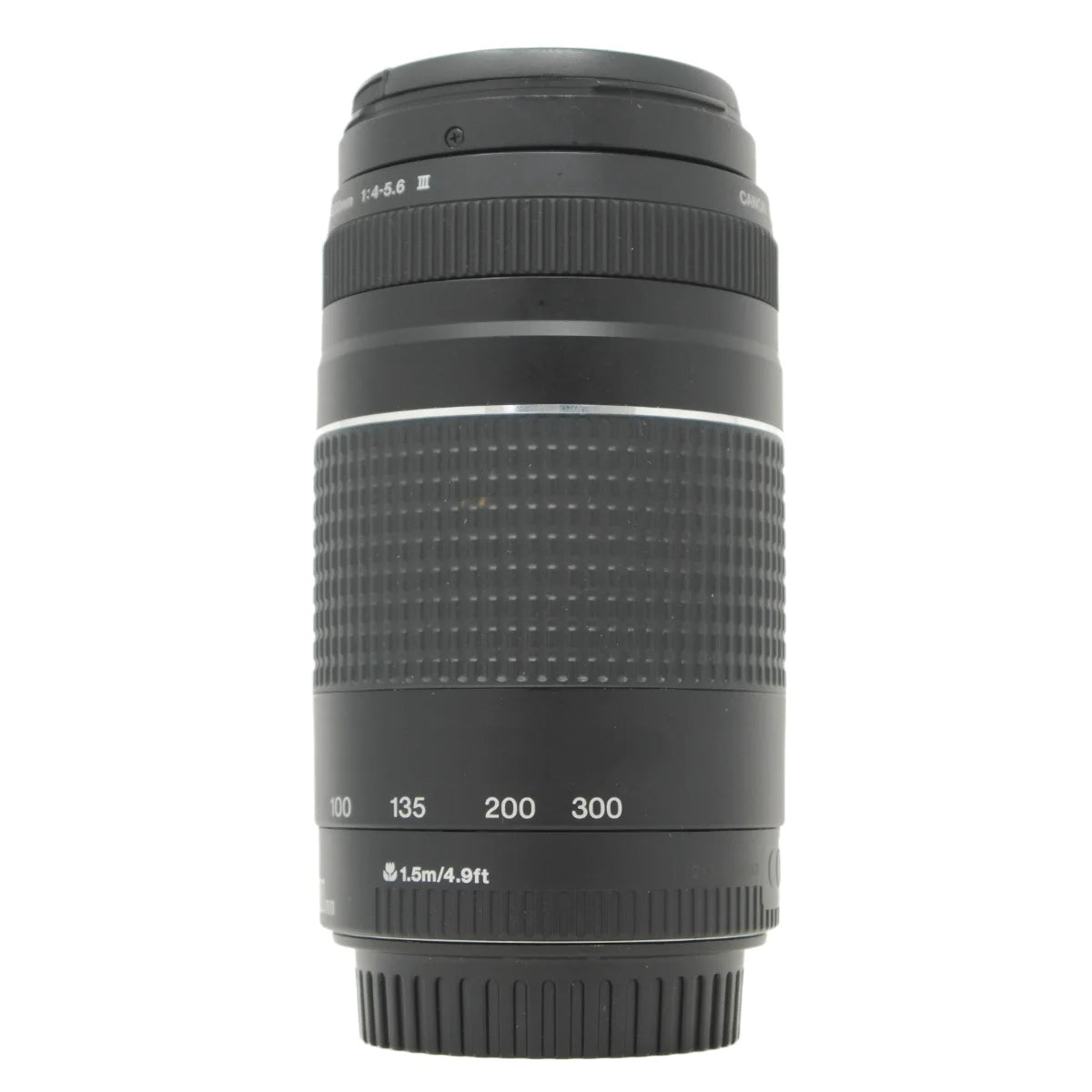 Used Canon EF 75-300mm F4-5.6 III EF lens - side angle 