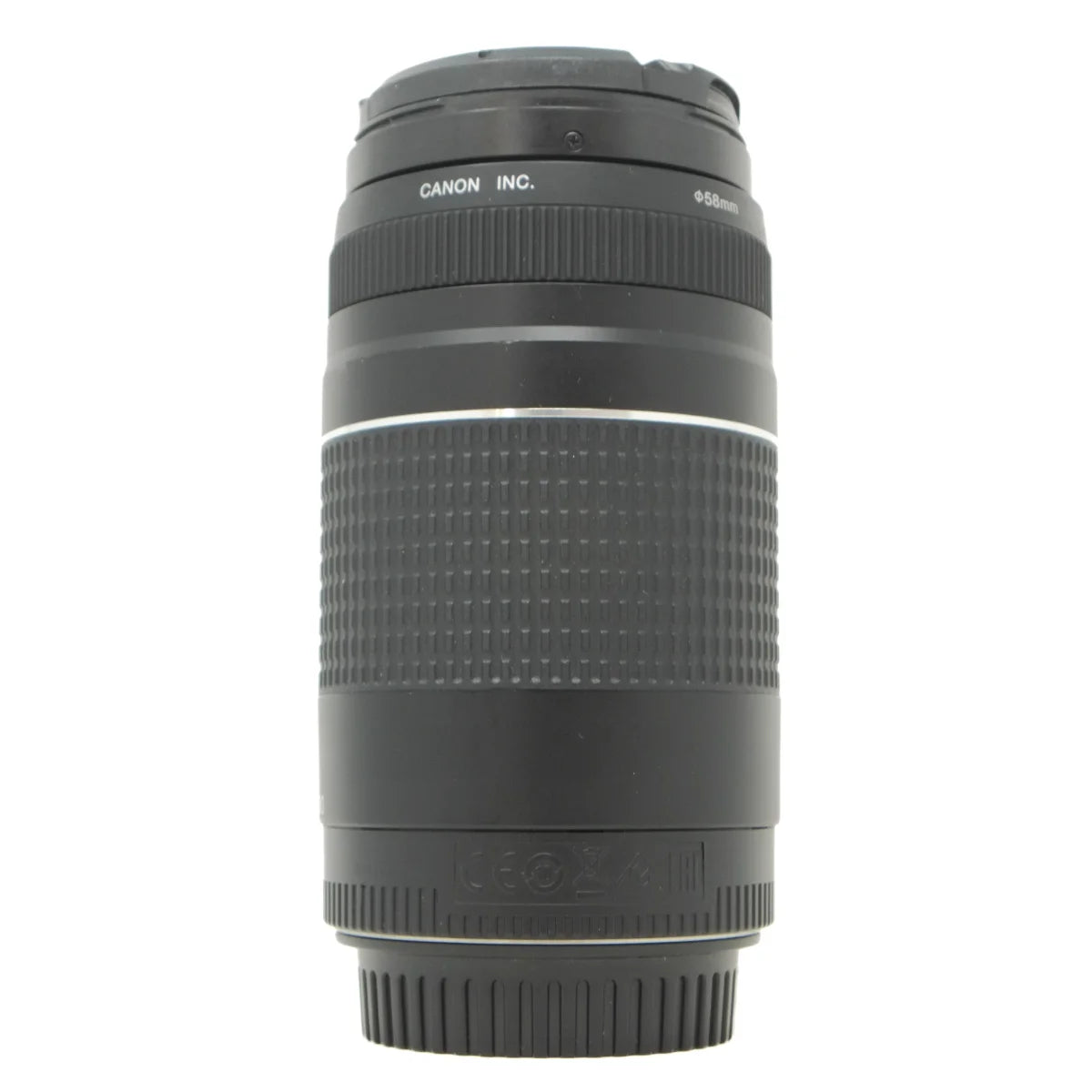 Used Canon EF 75-300mm F4-5.6 III lens - side angle 
