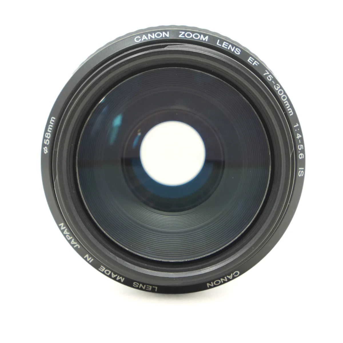Used Canon EF 75-300mm F4-5.6 IS Lens - top angle 