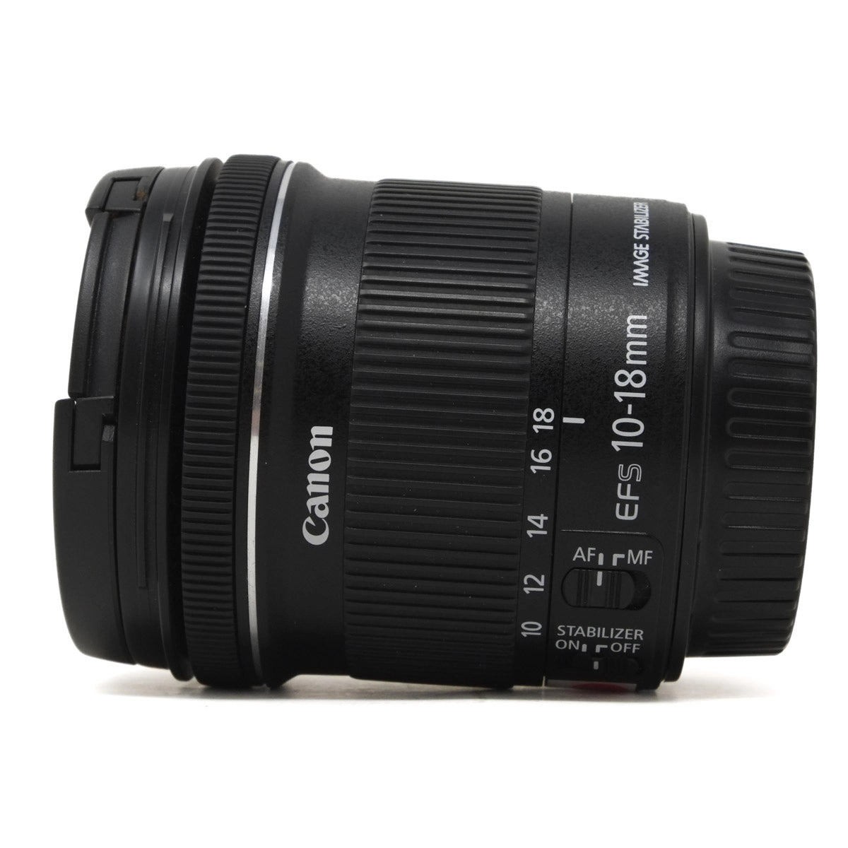 Used Canon EF-S 10-18mm F4.5-5.6 IS STM Lens - Side angle 