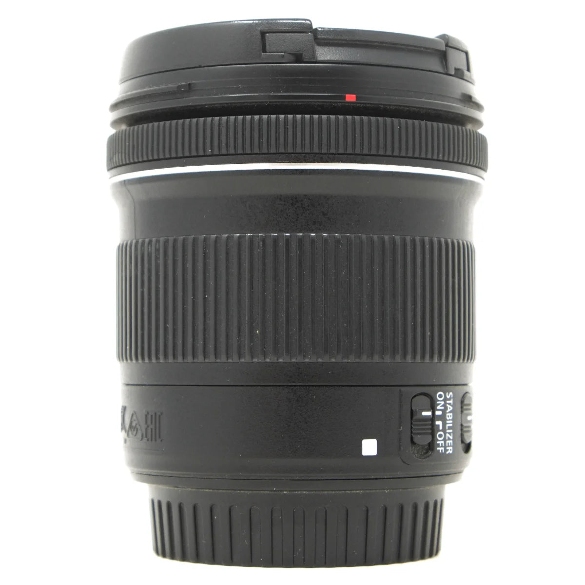 Used Canon EF-S 10-18mm F4-5.6 IS STM Lens - side angle 