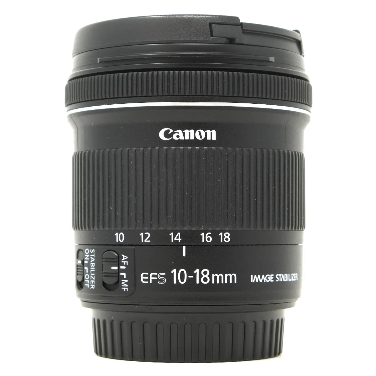 Used Canon EF-S 10-18mm Wide Angle lens - front angle 