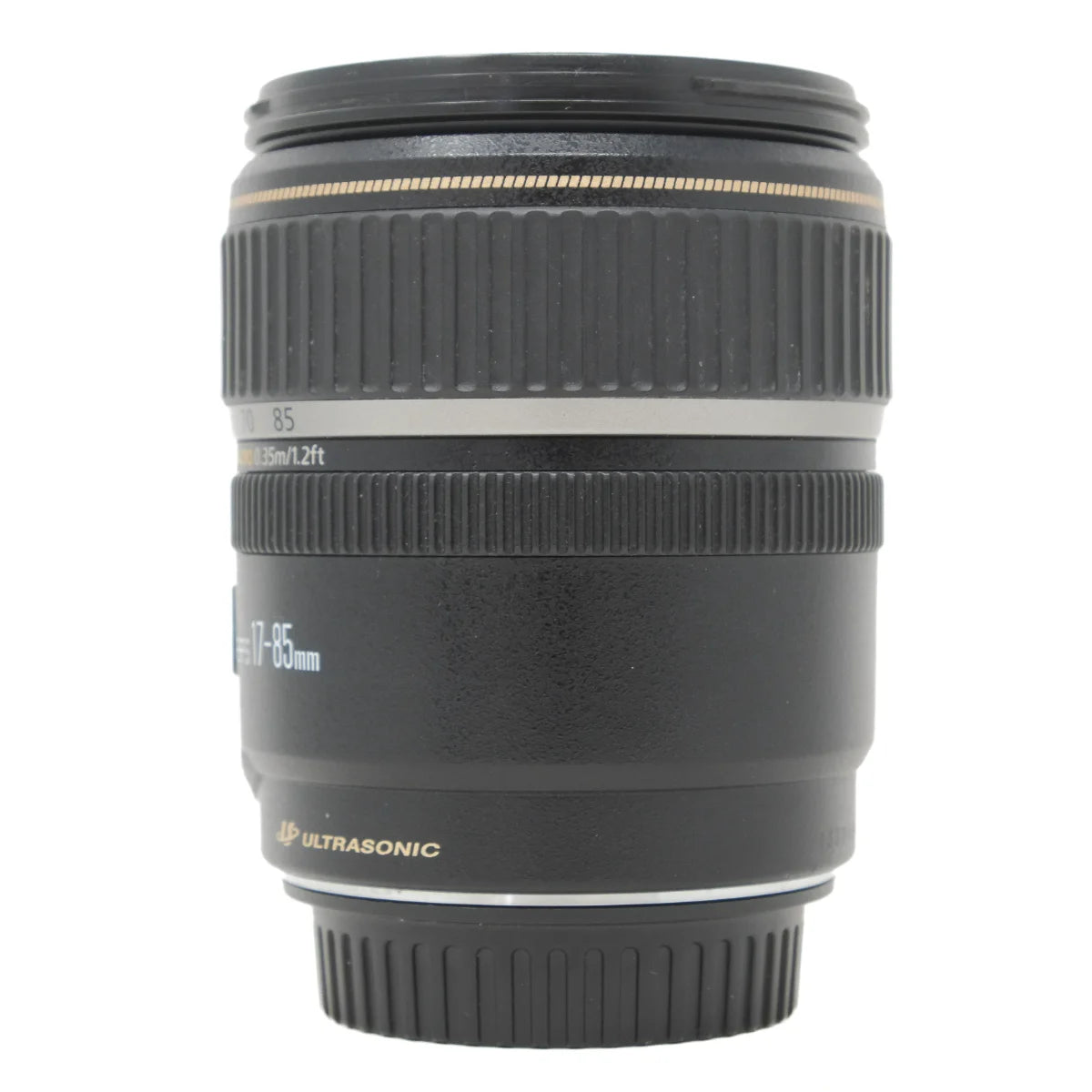 Used Canon EF-S 17-85mm F4-5.6 IS USM lens - side angle 