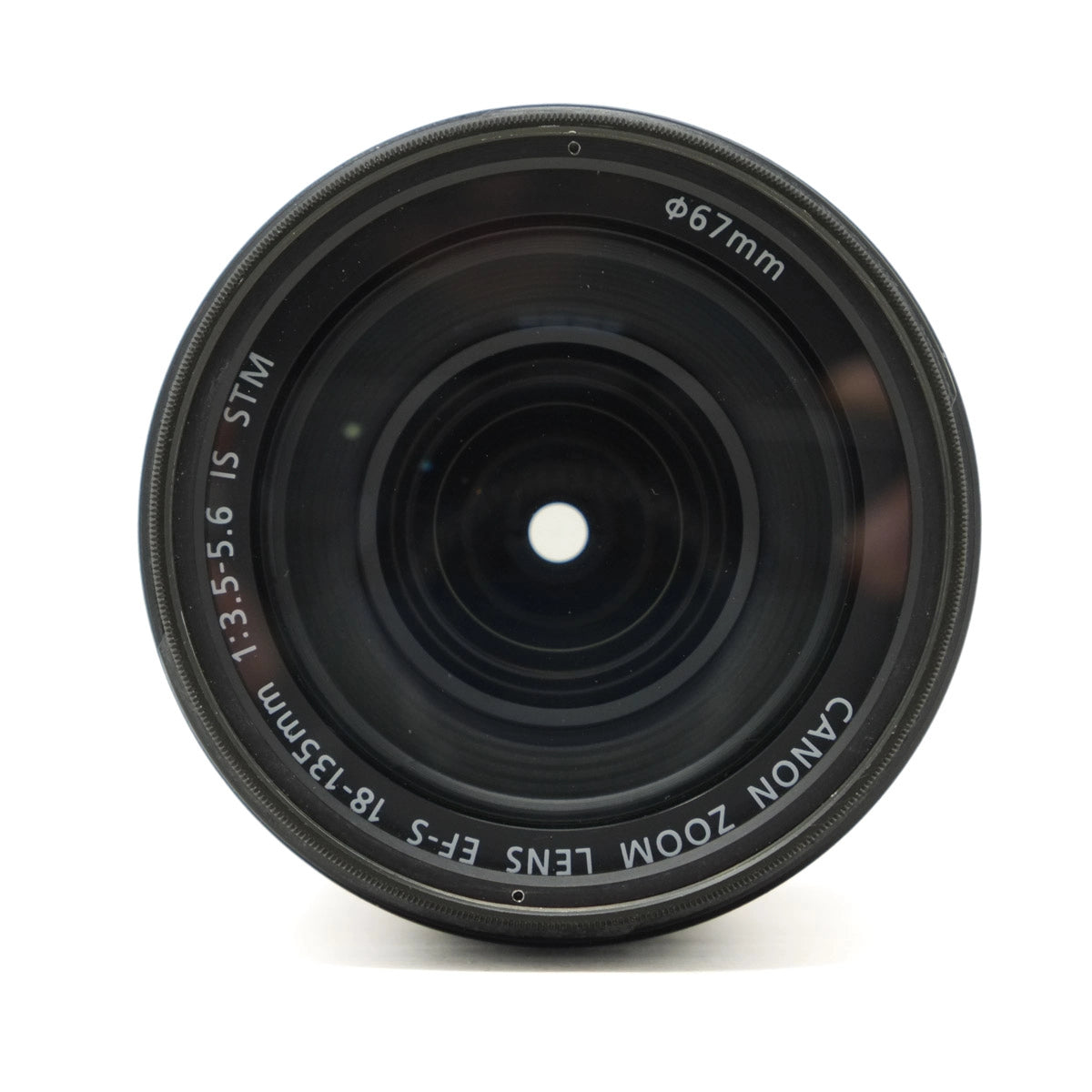 Canon camera lens with specifications on a white background
