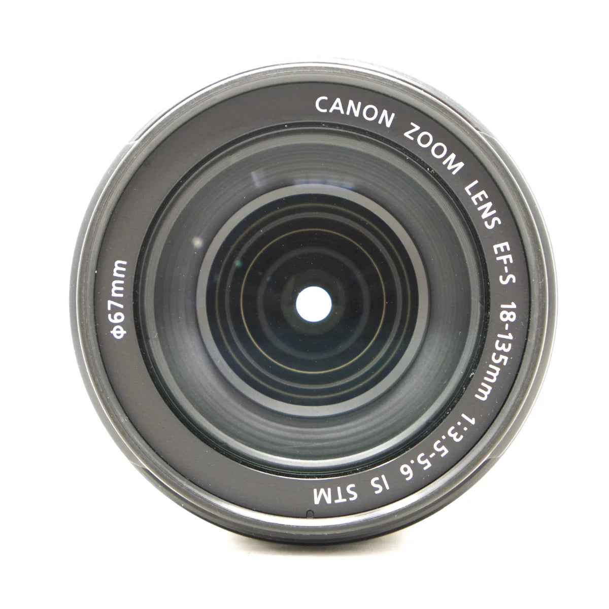 Used Canon EF-S 18-135mm F3.5-5.6 IS STM Lens - top angle 