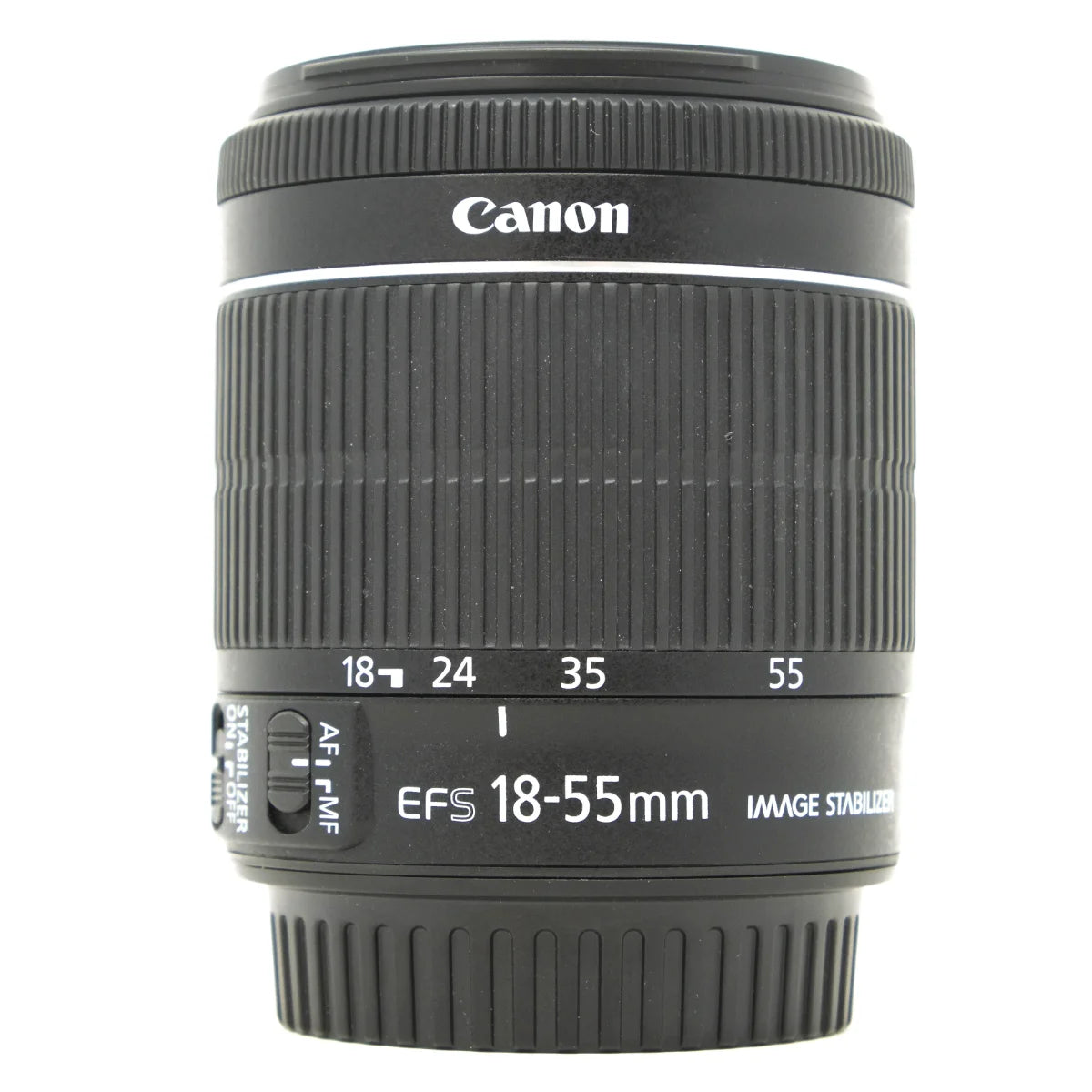 Used Canon EF-S 18-55mm F3.5-5.6 IS STM Lens - front angle 