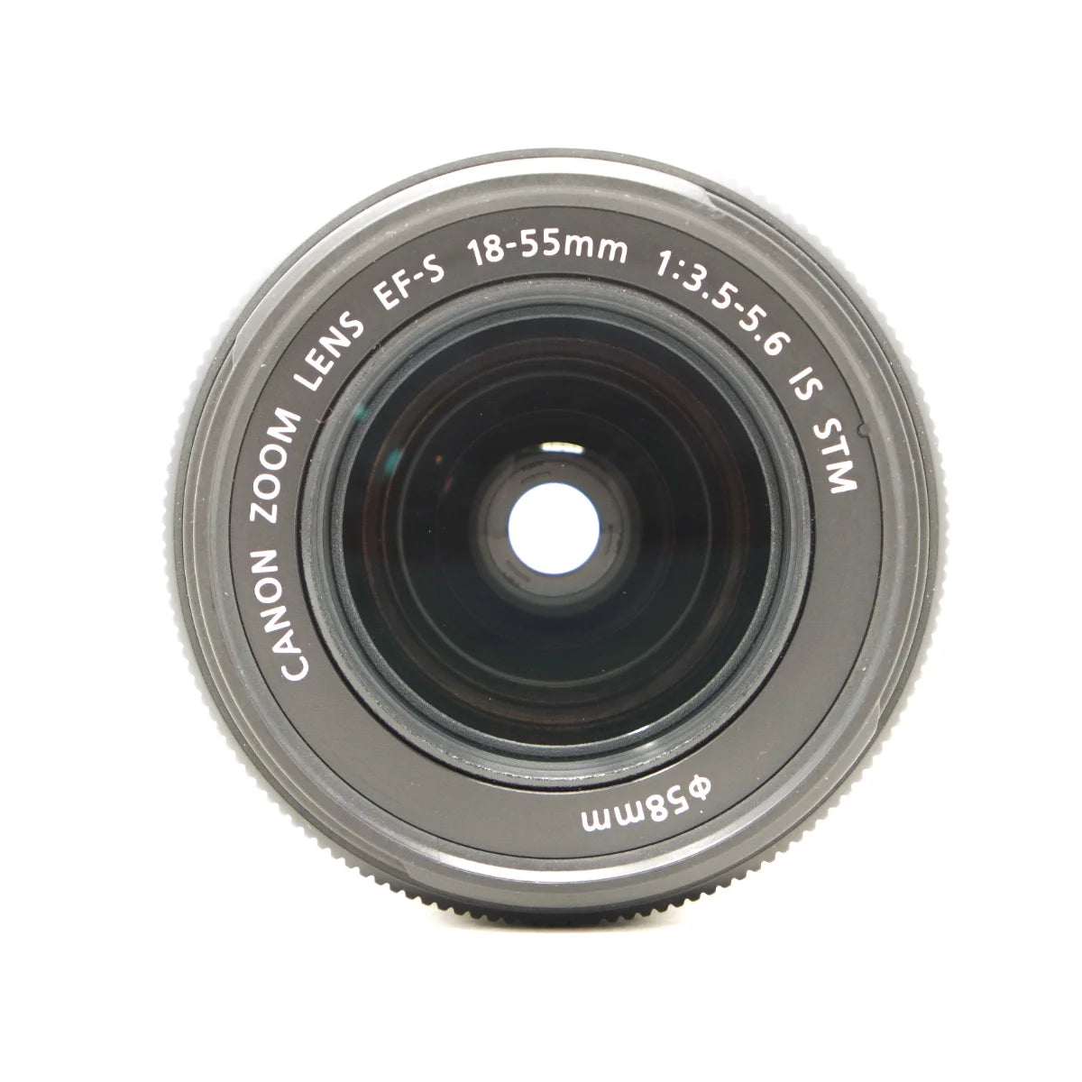 Used Canon EF-S 18-55mm F3.5-5.6 IS STM Lens - top angle 
