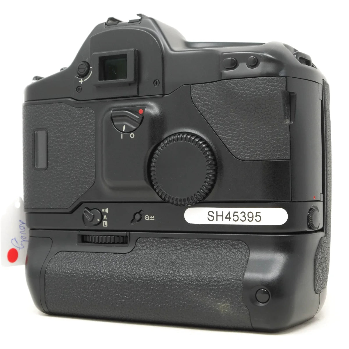 Used Canon EOS 1 Classic film camera with Booster E1 and 50mm F1.8 - back angle 