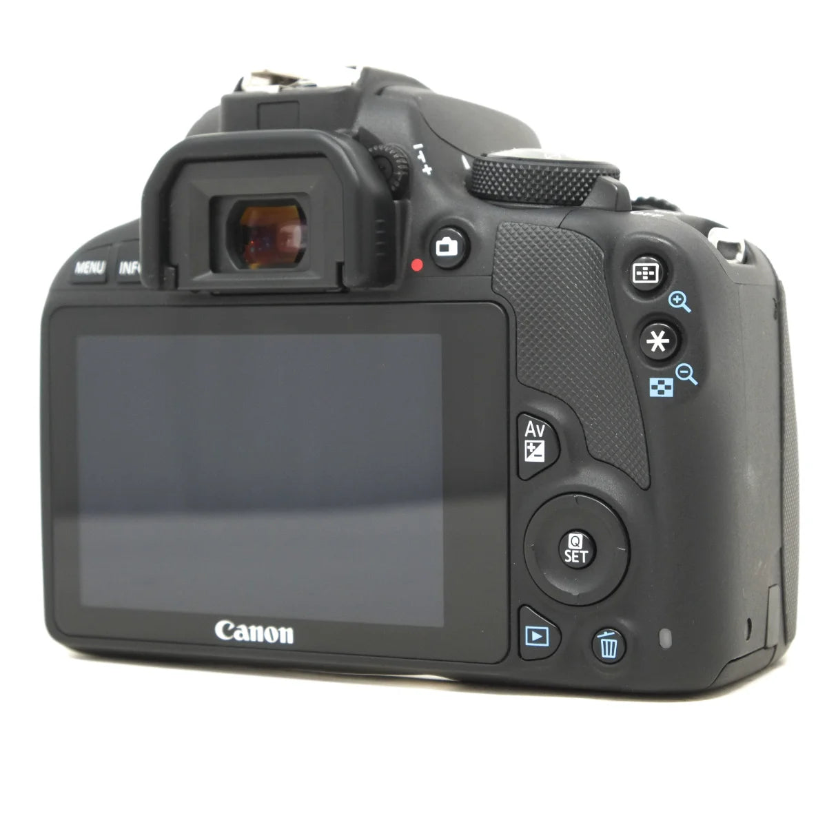 Used Canon EOS 100D + 18-55mm IS - back angle 