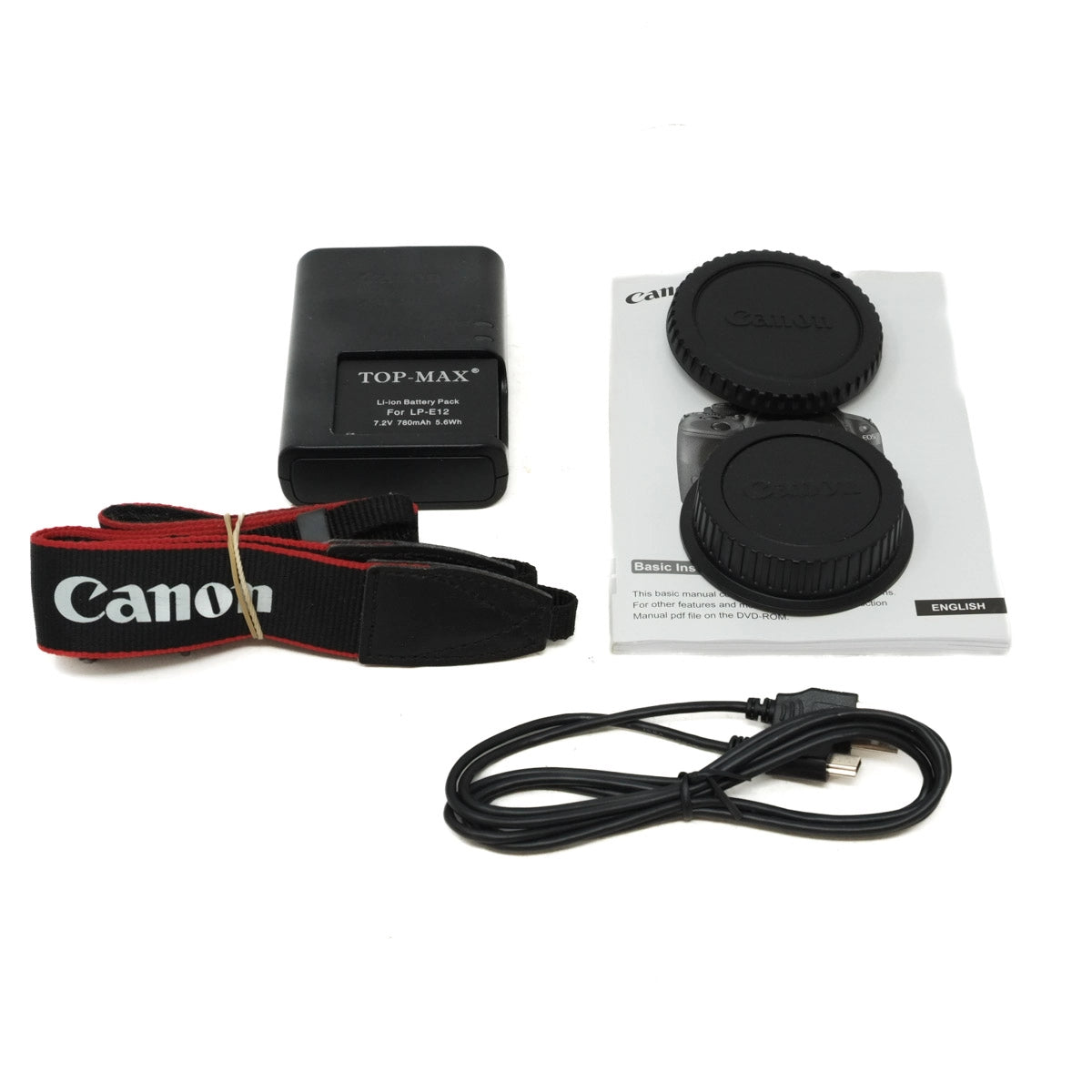 Used Canon EOS 100D DSLR Camera (Act. 908) + 18-55mm Lens - Battery charger, instructions and camera strap