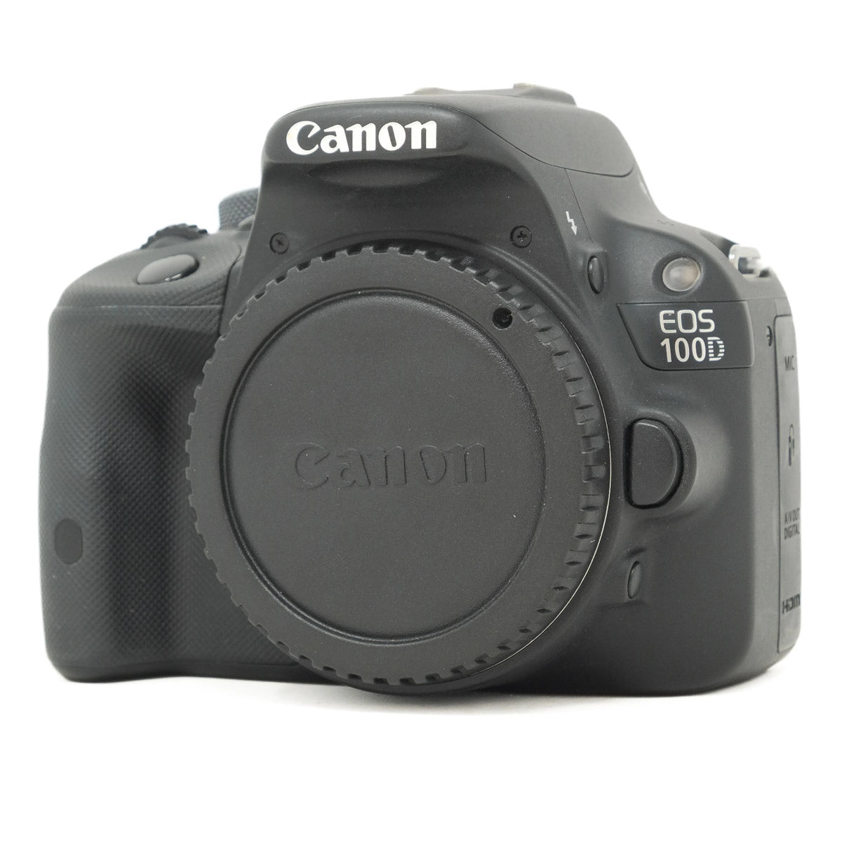 Canon EOS 100D camera body on a white background