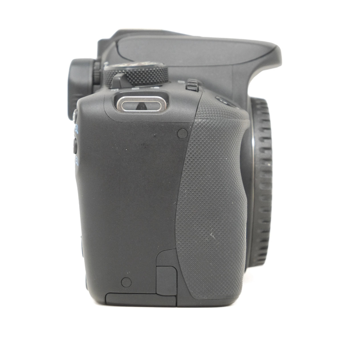 Black digital camera on a white background