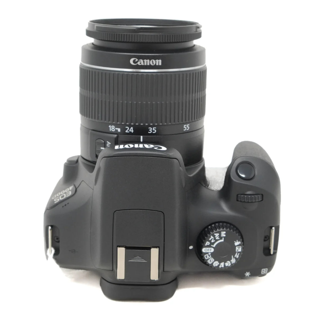 Used Canon EOS 4000D with 18-55mm III lens - top angle 