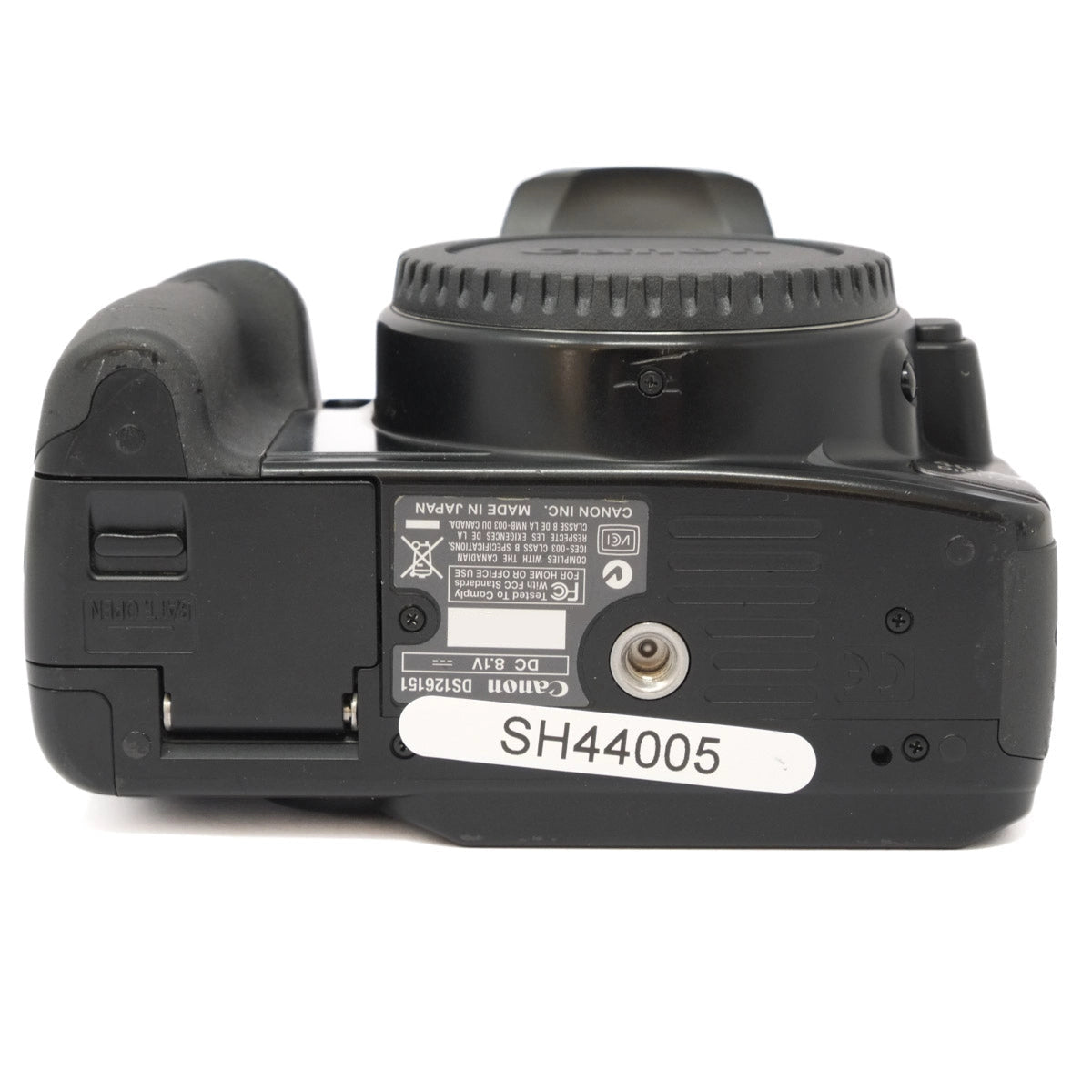 Canon camera body with model number SH44005 on a white background