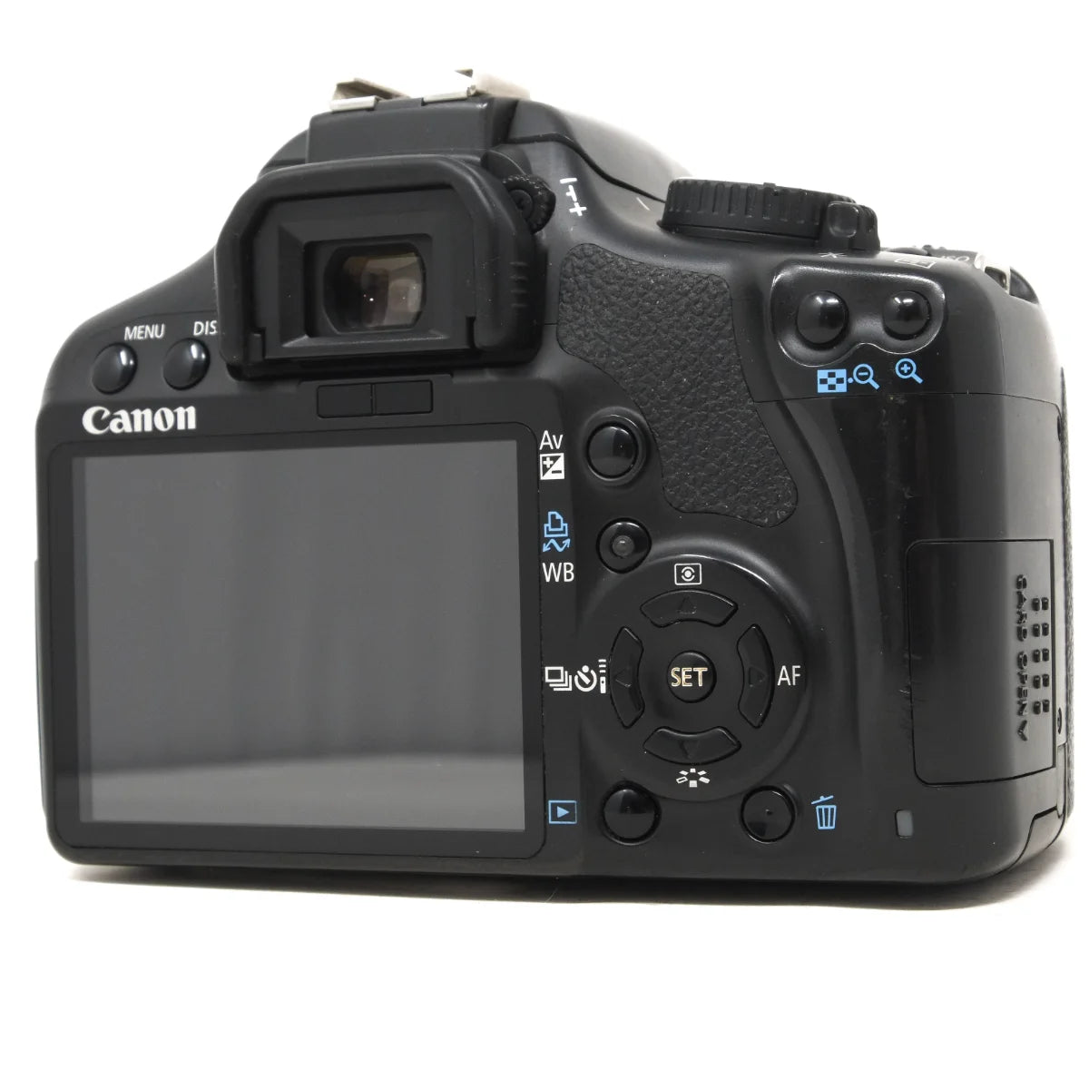 Used Canon EOS 450D + 18-55mm kit lens - back angle 
