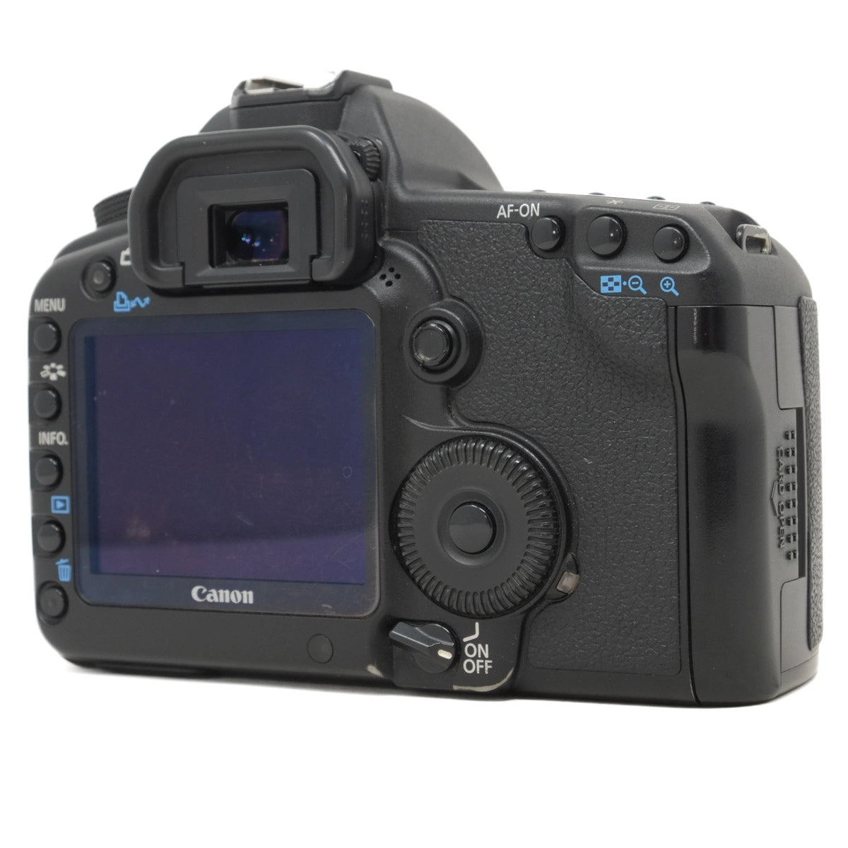 Canon camera back on a white background