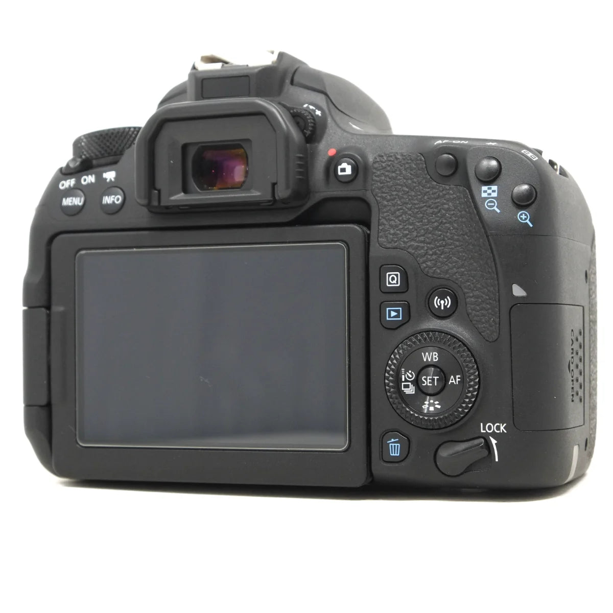 Used Canon EOS 77D + 18-55mm IS STM Lens - back angle 