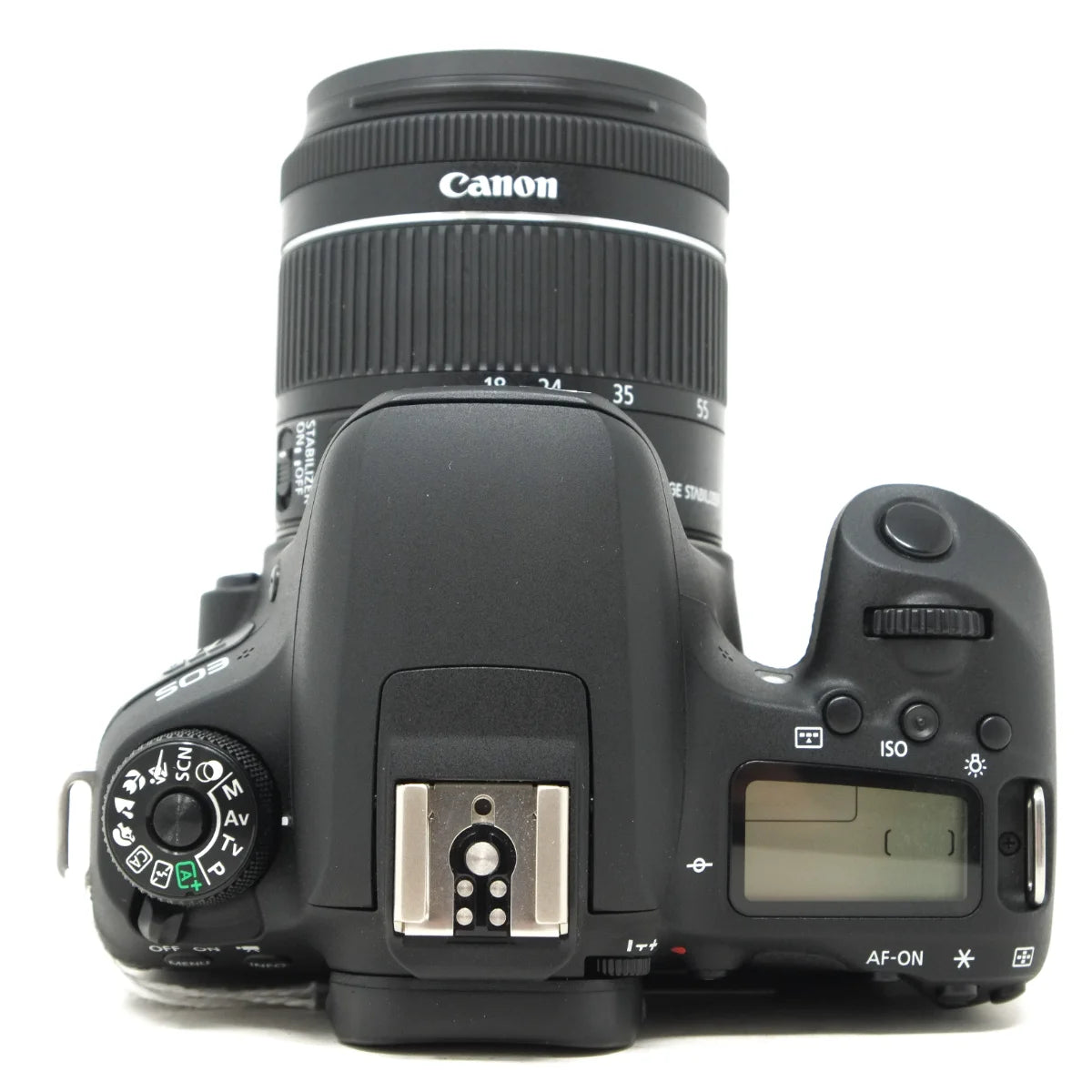 Used Canon EOS 77D + 18-55mm IS STM Lens - top angle 