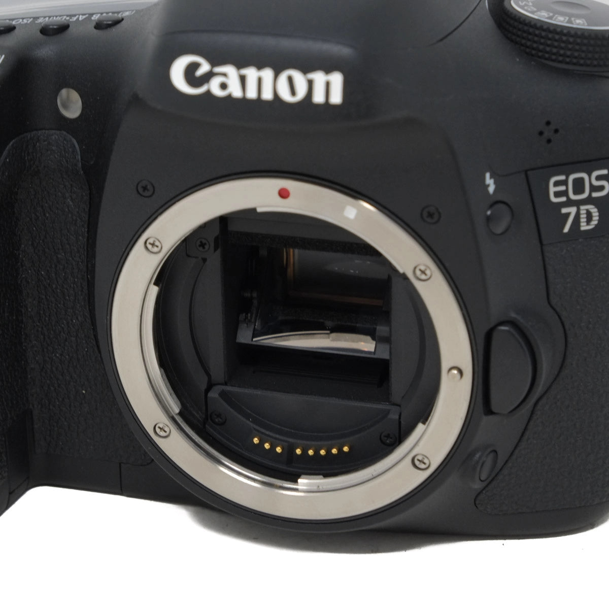 Canon EOS 7D camera body on a white background