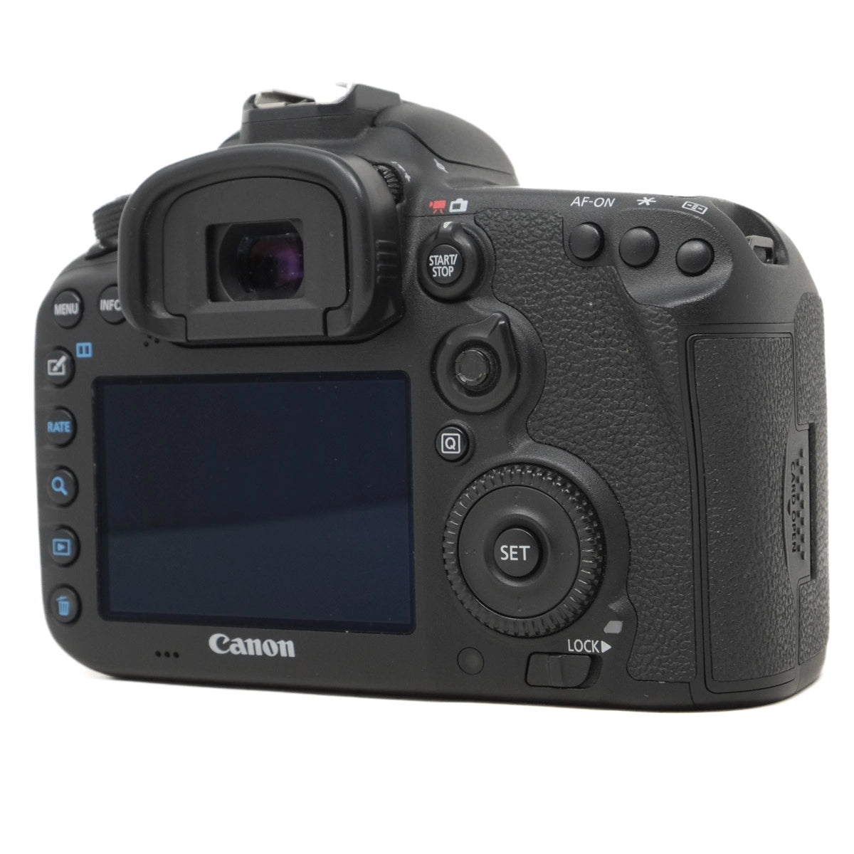 Canon camera back on a white background