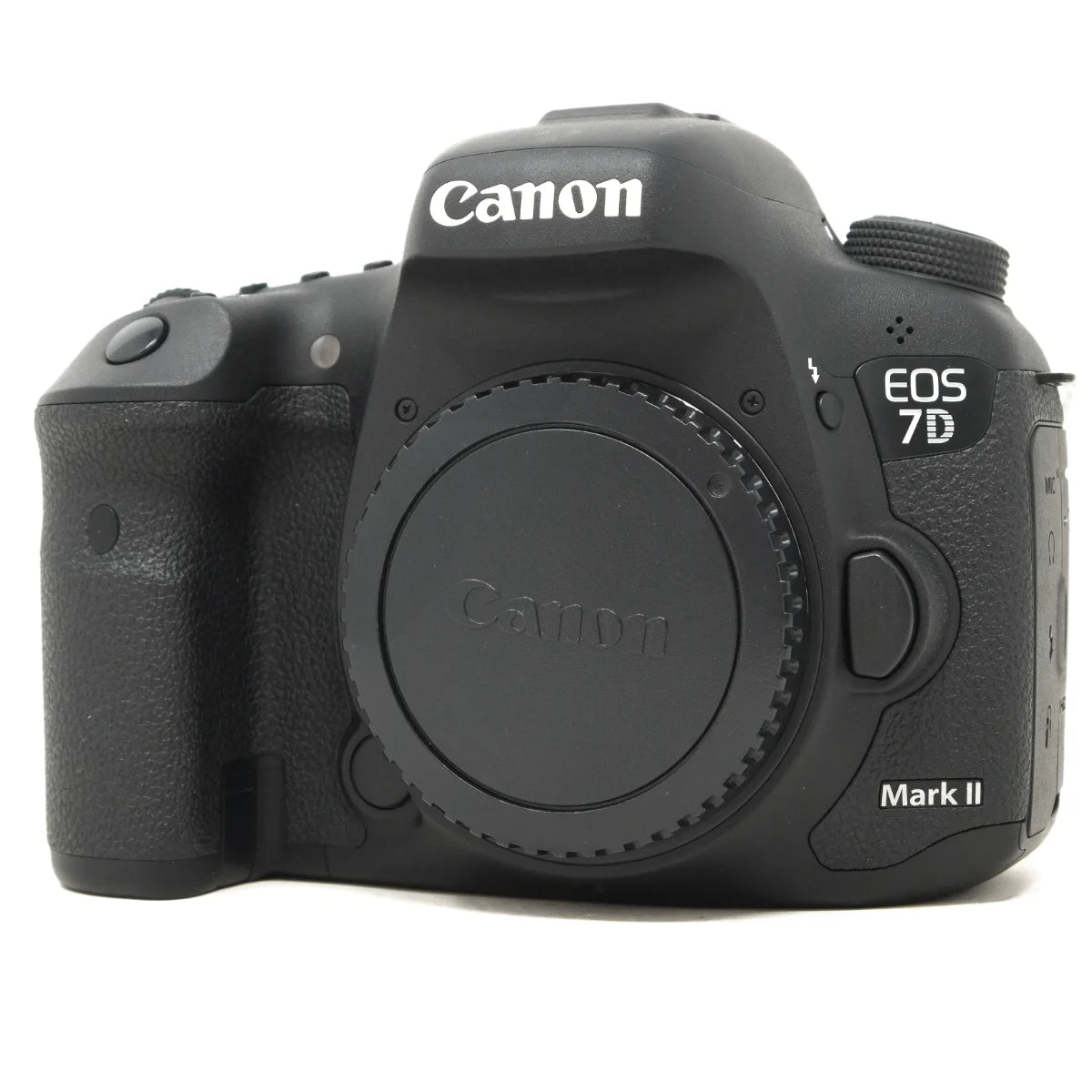 Used Canon EOS 7D Mark II DSLR - front angle 