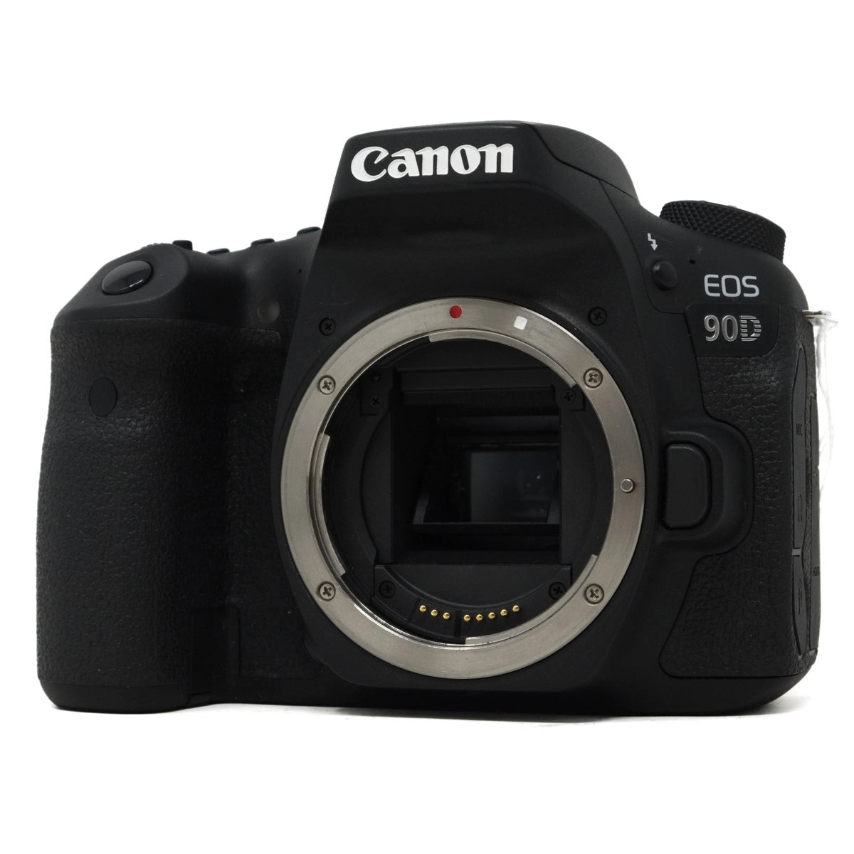 Used Canon EOS 90D DSLR Camera + Battery Grip & Hard Case - Front angle without body cap