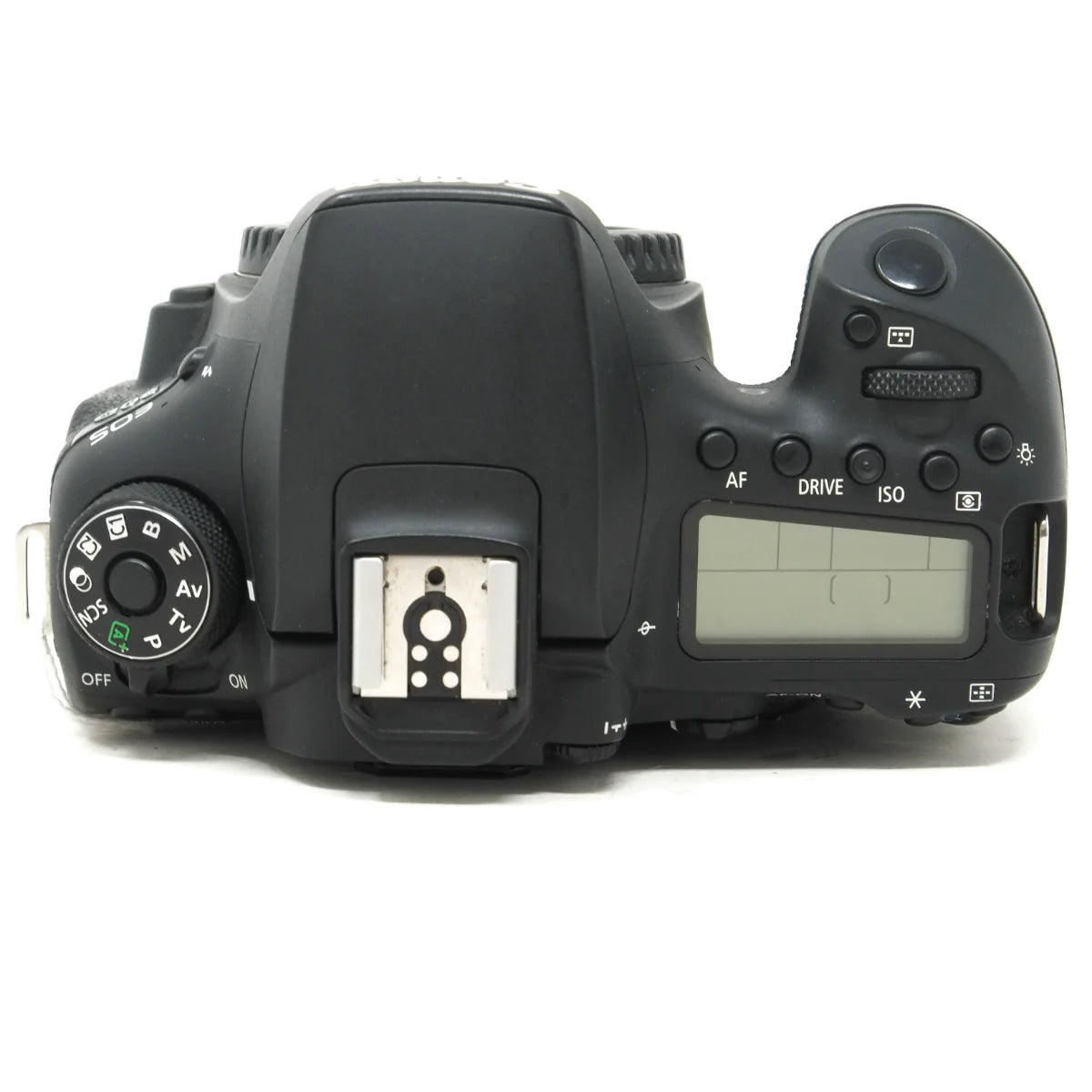 Used Canon EOS 90D DSLR camera body - top angle 