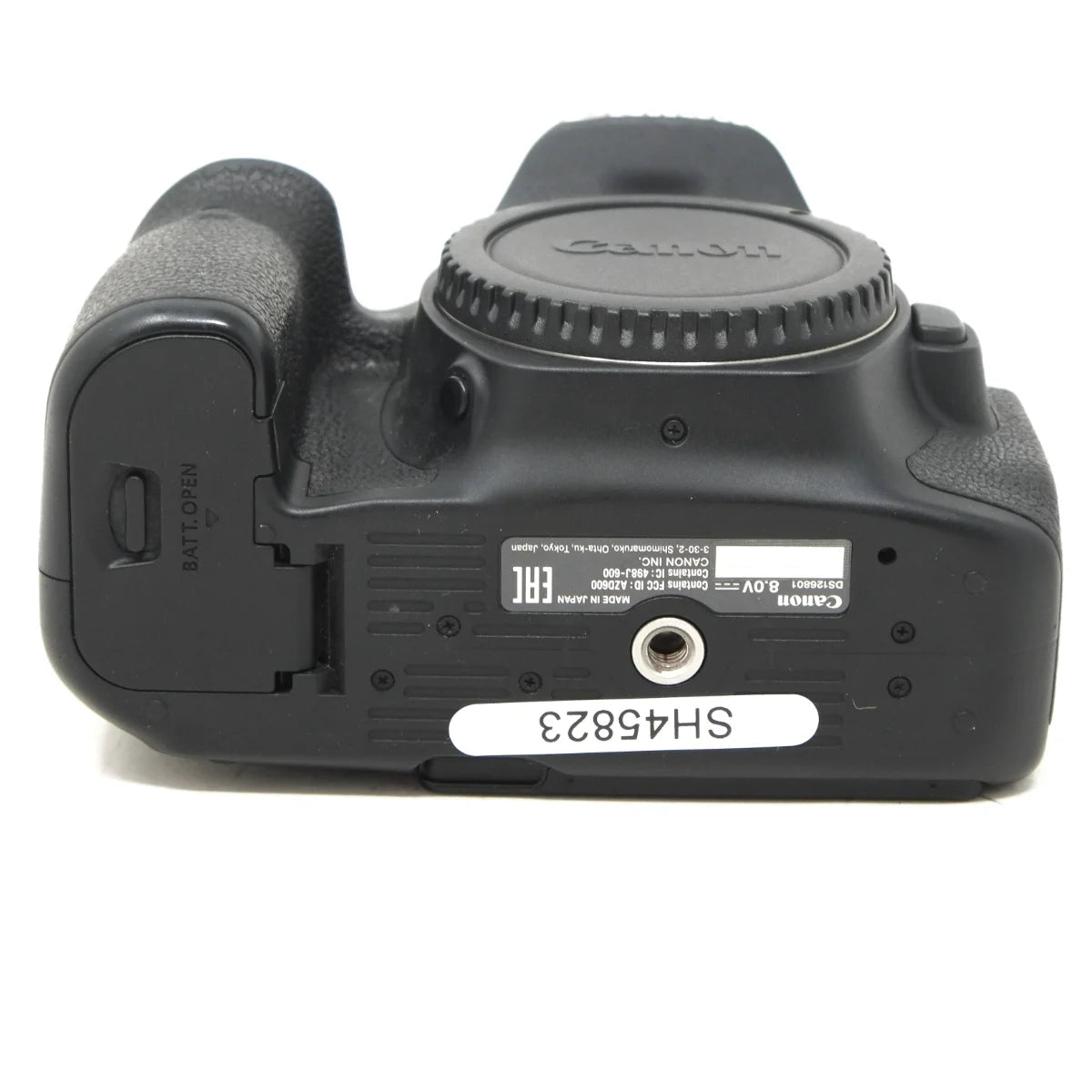 Used Canon EOS 90D DSLR camera body - bottom angle 