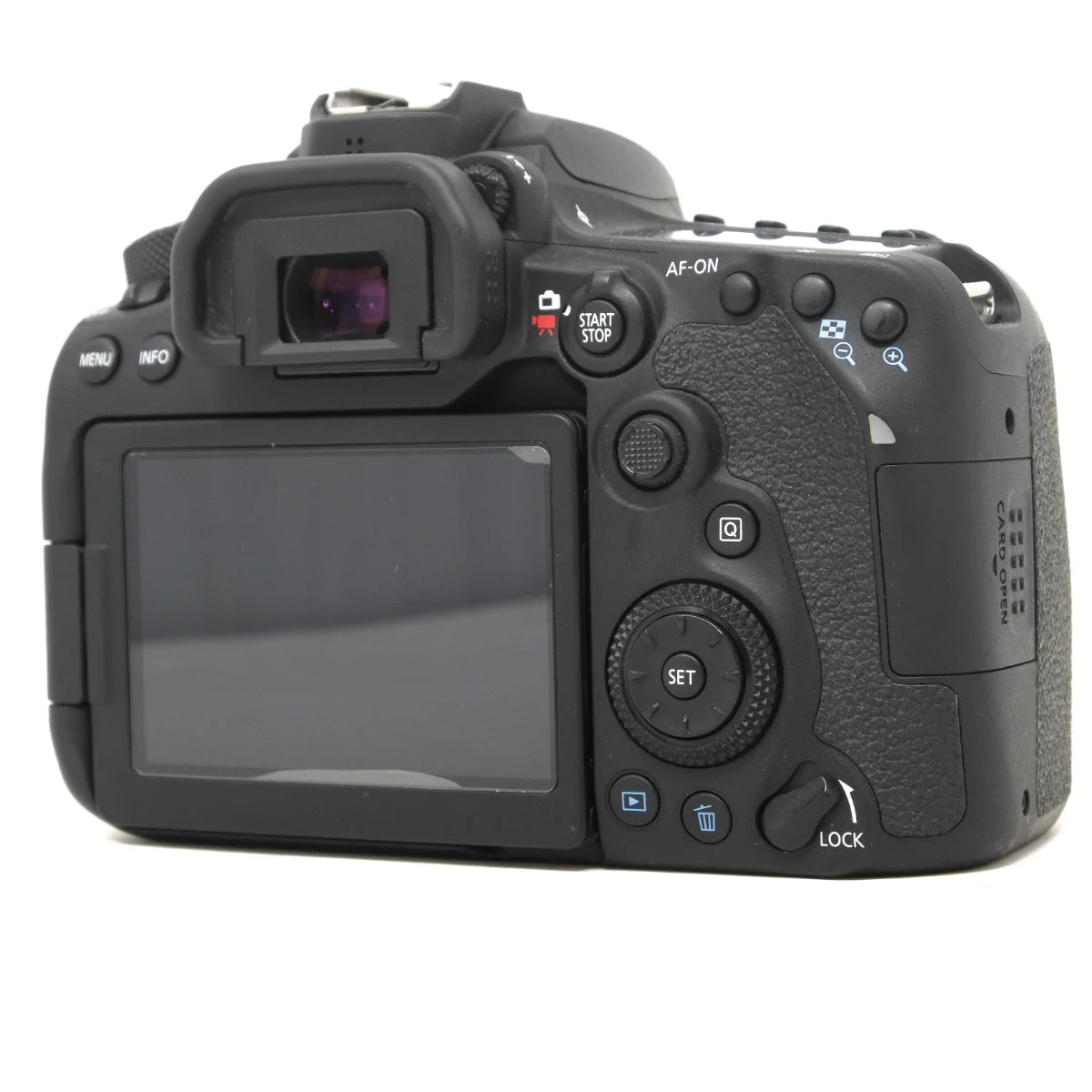 Used Canon EOS 90D DSLR camera - back angle 