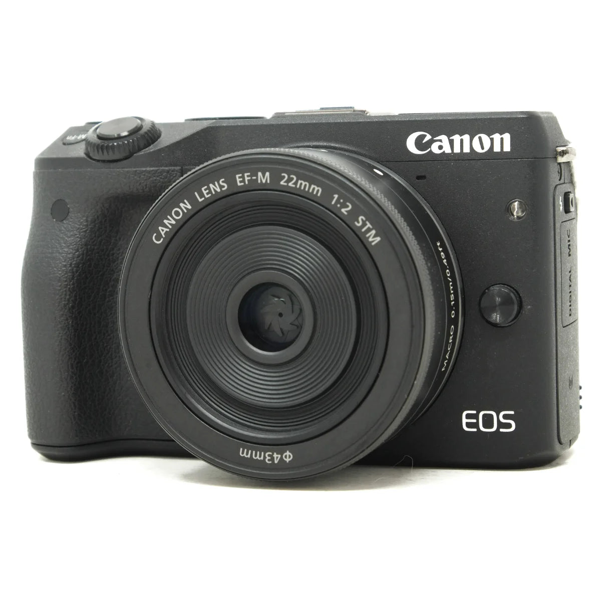 Used Canon EOS M3 Mirrorless camera - front angle 