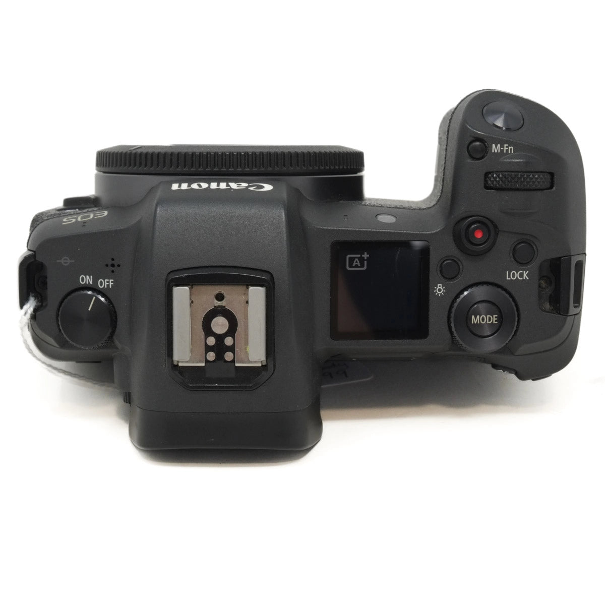 Canon camera body on a white background