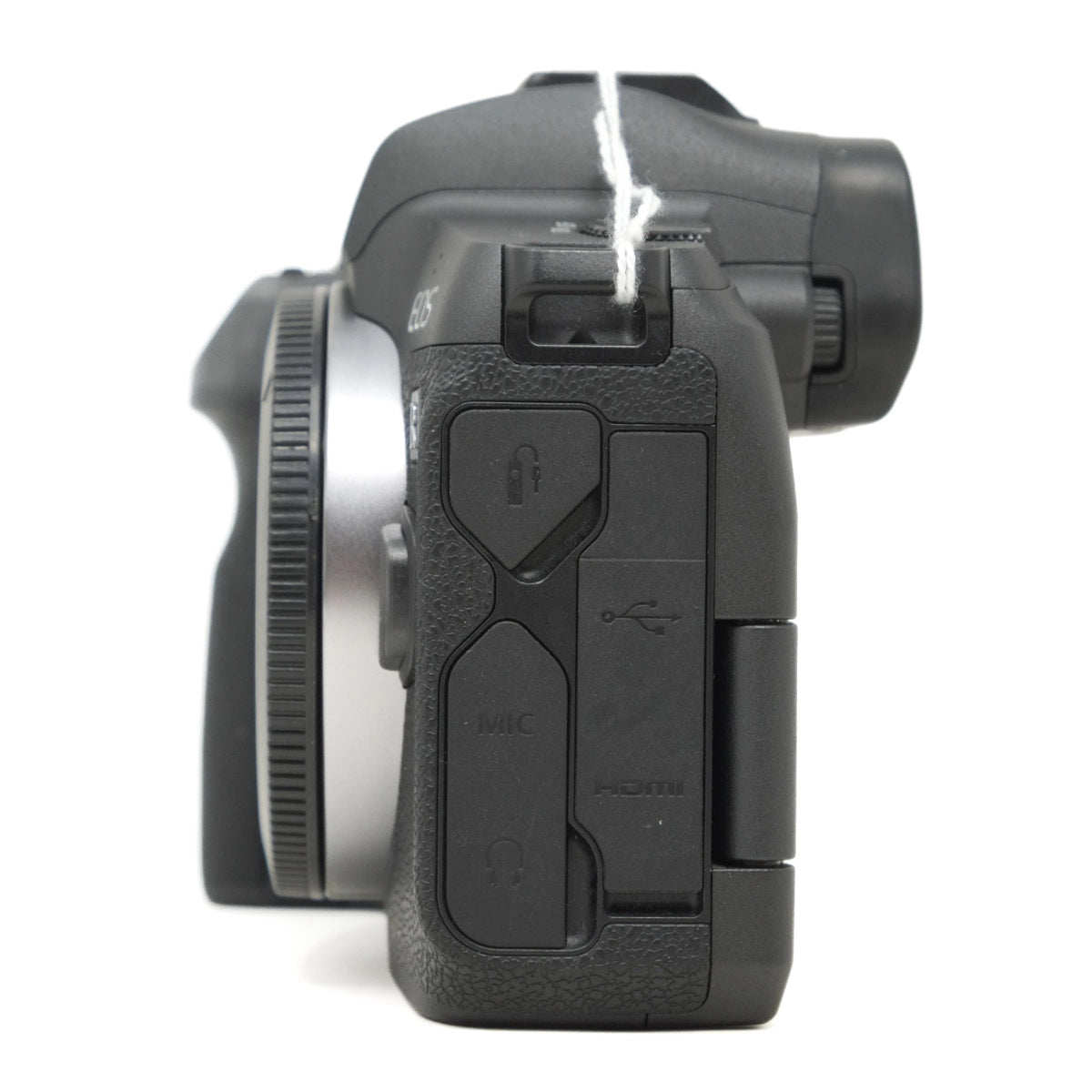 Camera body with control buttons on a white background
