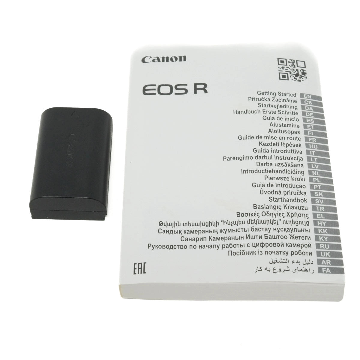 Used Canon EOS R Mirrorless camera - battery and instructions 