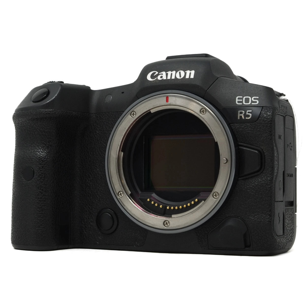 Used Canon EOS R5 Mirrorless Camera - Front angle without body cap