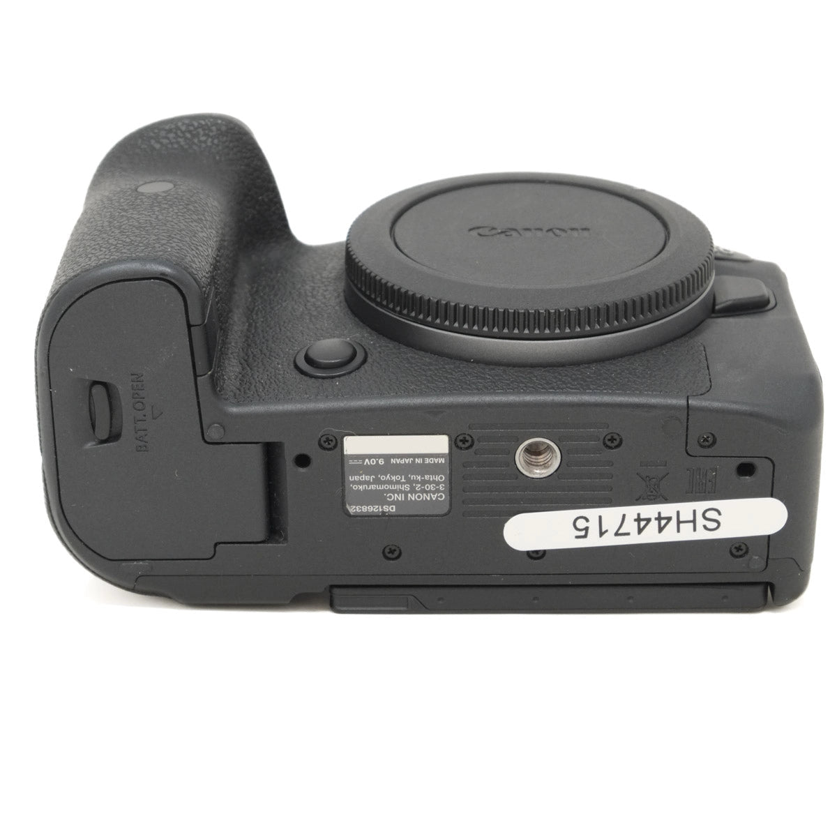 Canon camera body on a white background