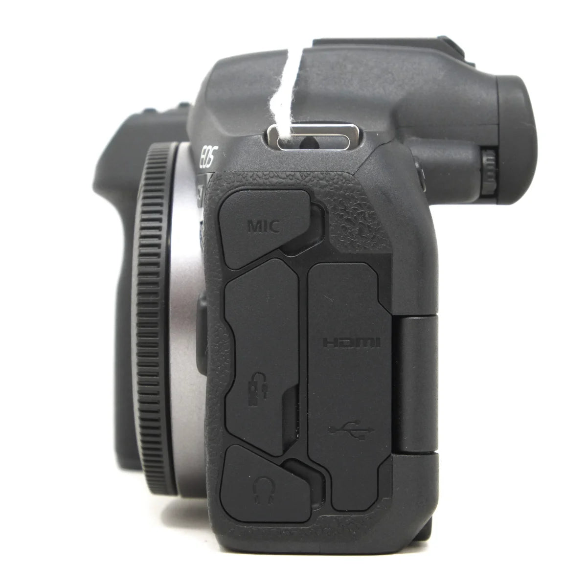 Used Canon EOS R7 mirrorless camera body - side angle 