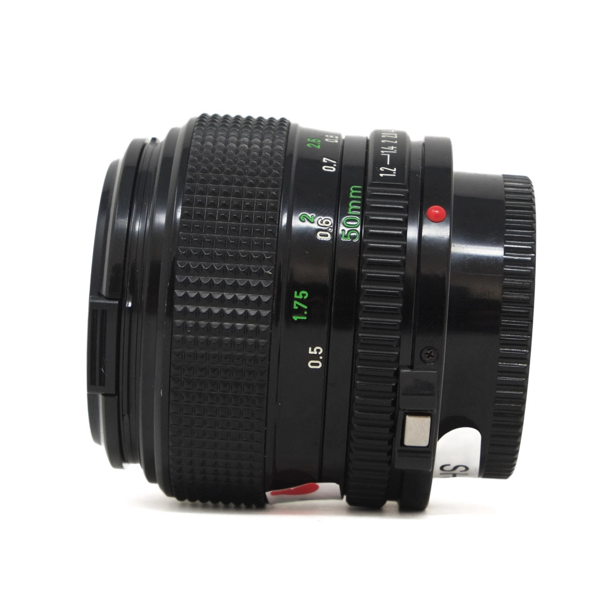 Used Canon FD 50mm F1.2 Lens - Side angle 