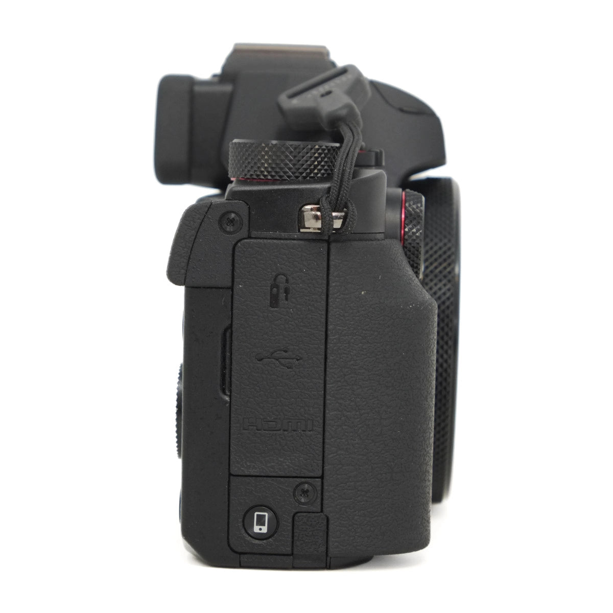 Canon camera body on a white background