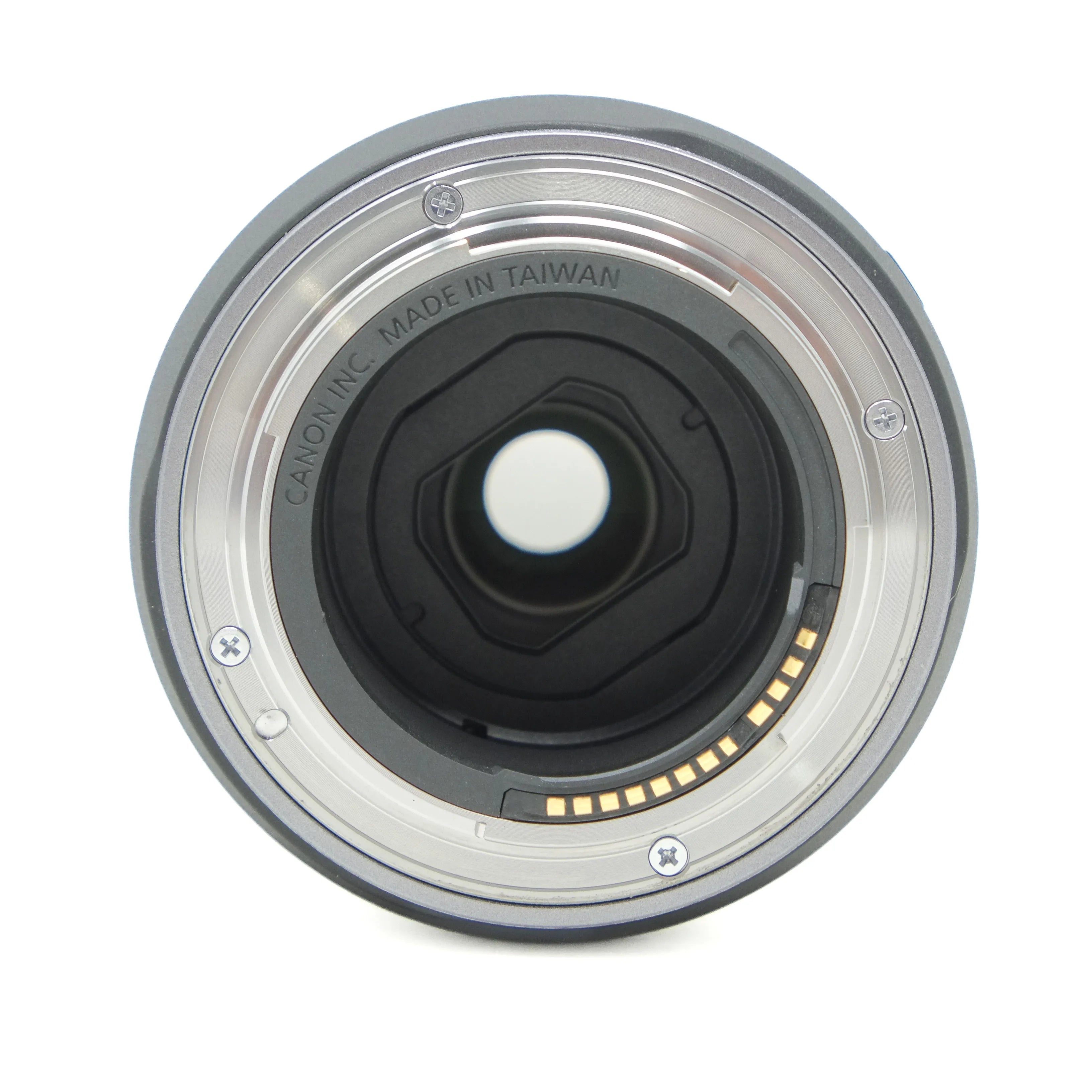 Camera lens with Canon branding on a white background