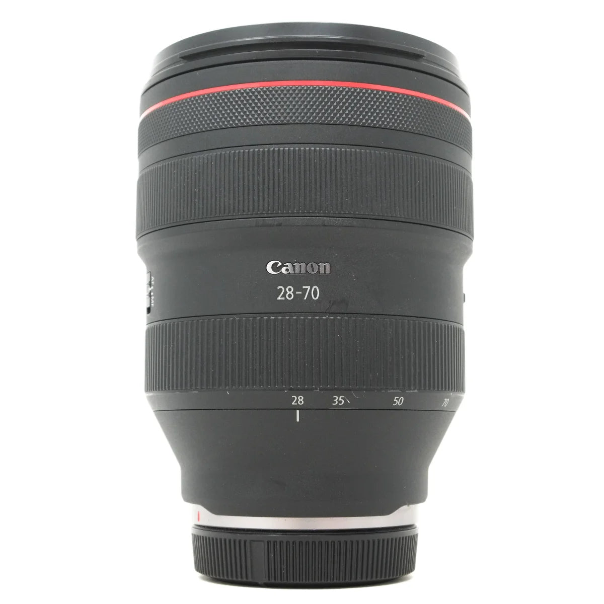 Used Canon RF 28-70mm F2 L USM lens - front angle 